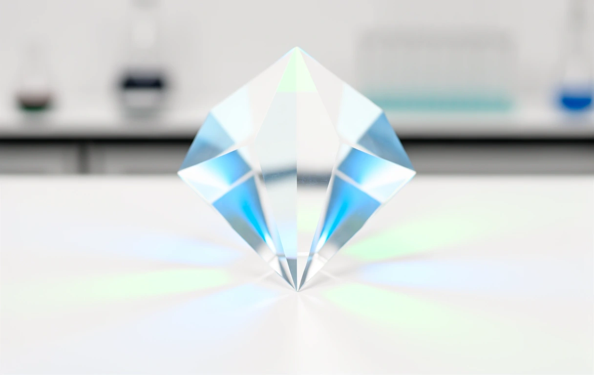 Precision optical refraction symbolizing data clarity